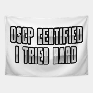 Cybersecurity OSCP Certified I Tried Hard Metal Tapestry