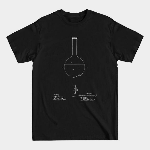 Disover Chemical Flask Vintage Patent Drawing - Flask - T-Shirt