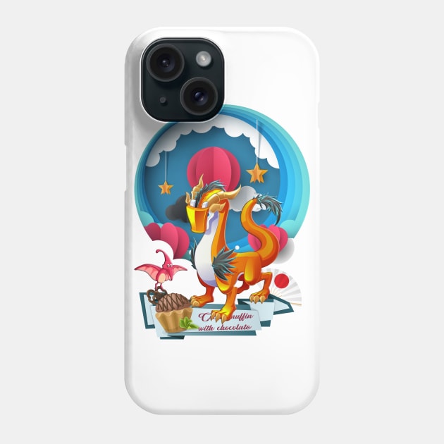 The Orange Dragon with Pterodactyl Phone Case by black8elise