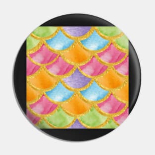 Mermaid Pattern Gold colorful 1 Pin