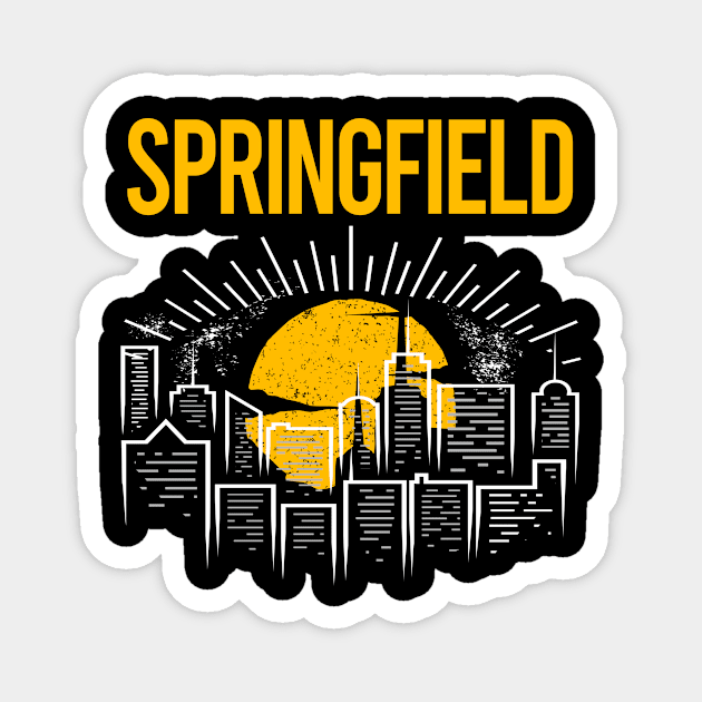 Yellow Moon Springfield Magnet by flaskoverhand