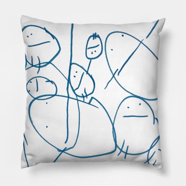 Noelle Faces Pillow by WhitneyWooHoo