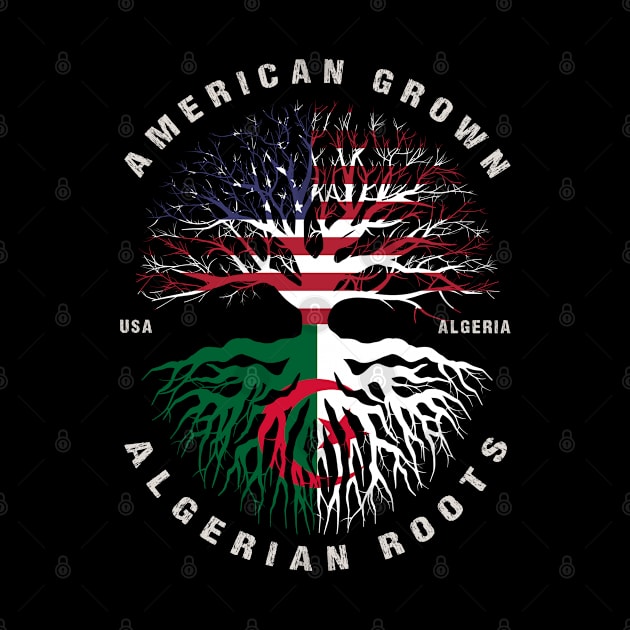 American Grown Algerian Roots Algeria Flag by heart teeshirt