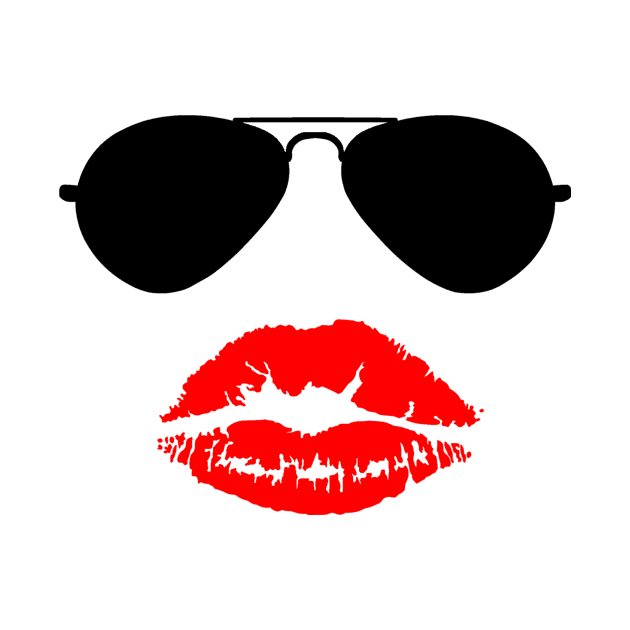 Lipstick Kiss and Aviators by sweetsixty