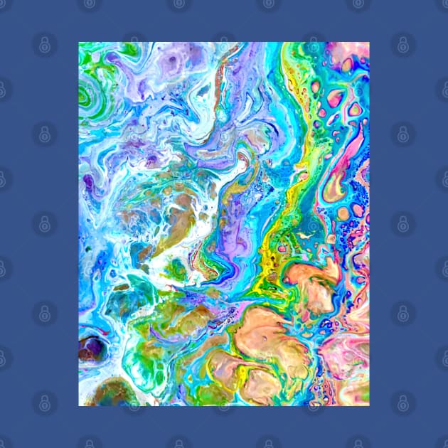 Pastel abstract acrylic pour by baksuart