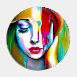 Gorgeous Woman Portrait Art- dripping art Pin