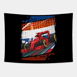 Formula Netherland Racing Circuit Car Map Grand Prix Race Tapestry