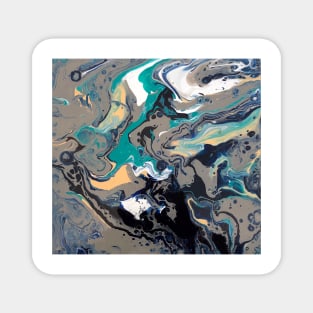 "TGF" (grey and turquoise pour) Magnet