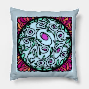 STAINED GLASS FLORAL Pillow