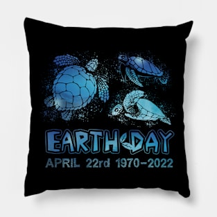 Earth Day 52nd Anniversary Turtle April 22nd Pillow