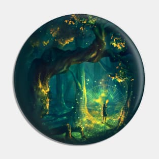 Green Night Forest Pin