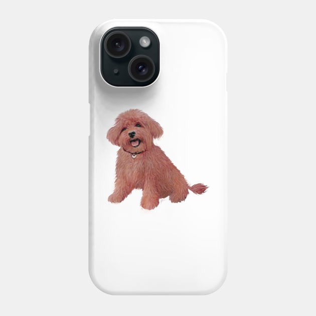 An adorable Apricot or Red Toy Poodle - just the dog.  Perfect! Phone Case by Dogs Galore and More