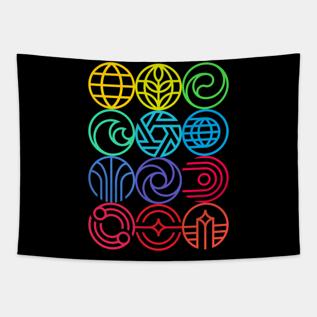 Epcot Logos Tapestry by GrizzlyPeakApparel