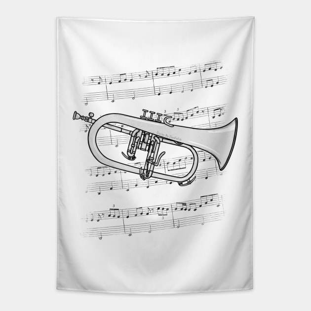 Flugelhorn Player Hornist Brass Musician Tapestry by doodlerob