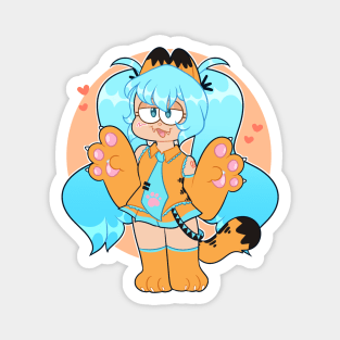 Orange Cat Miku Magnet