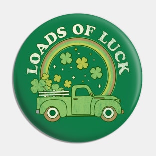 Loads of Luck Cute Green Truck - Shamrock Saint Patricks Day Pin