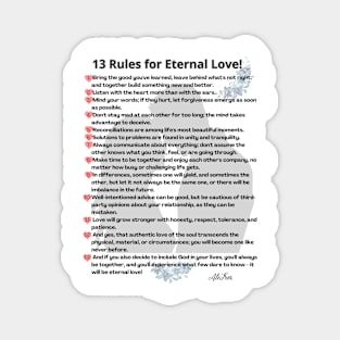 13 rules for eternal love! Magnet