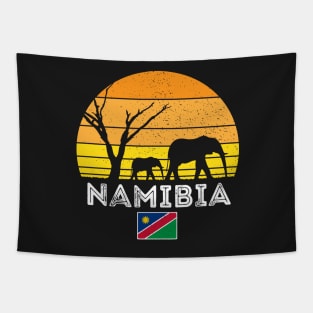 Namibia Elephant Safari Sunset Tapestry