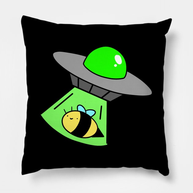 Bee Alien Abduction Pillow by saradaboru