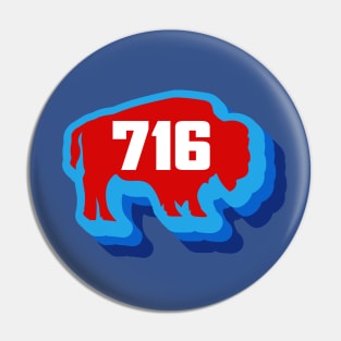 Buffalo 716 Buffalo New York WNY Retro Vintage Buffalo NY Pin