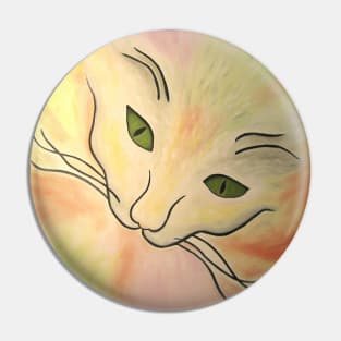 Colorful Abstract Cat Face Pin