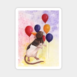 Rat Birthday Balloons Magnet