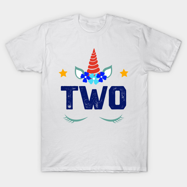 Unicorn Toddler Girl 2nd Birthday Unicorn Two Birthday T Shirt