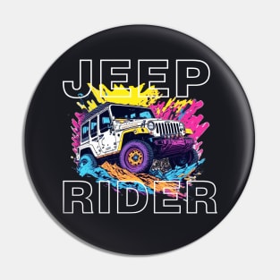 Jeep Rider vintage retro design. Pin