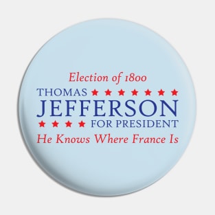 Thomas Jefferson For President Pin