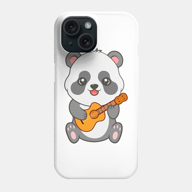 Adorable Panda Playing Acoustic Guitar Cartoon Phone Case by RayanPod