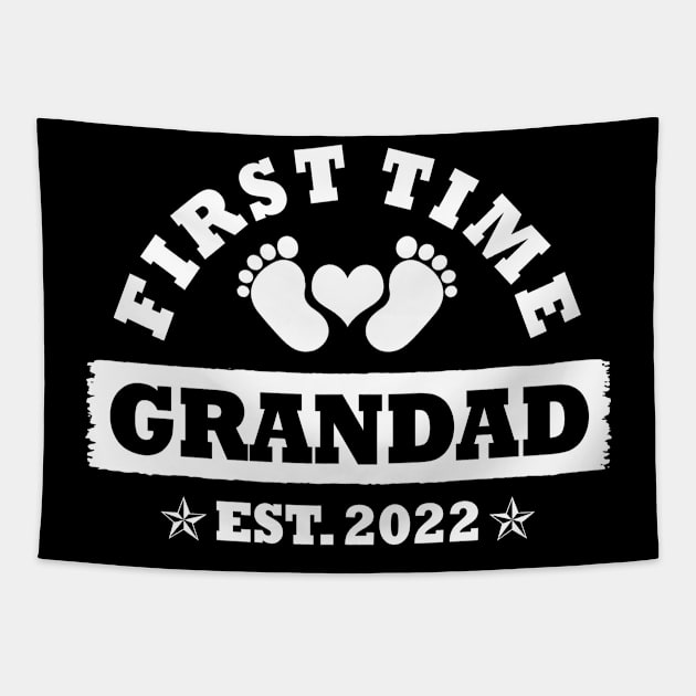 First Time Grandad Est 2022 Funny Father's Day Gift Tapestry by Penda