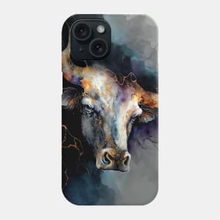 The Bull Head - Semi Abstract Alcohol Ink Resin Art Phone Case