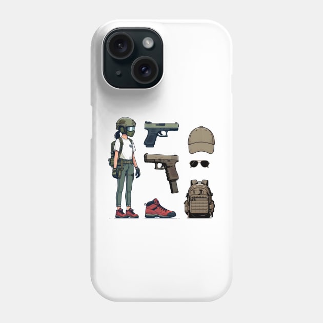 Tactical Gear Fusion Tee: Where Fashion Meets Urban Warfare Phone Case by Rawlifegraphic