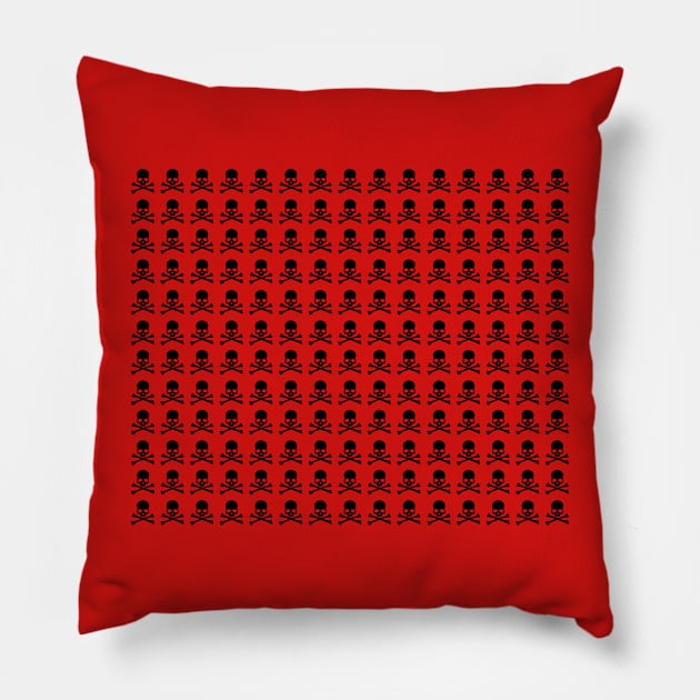 Black Skulls Pillow by Scar