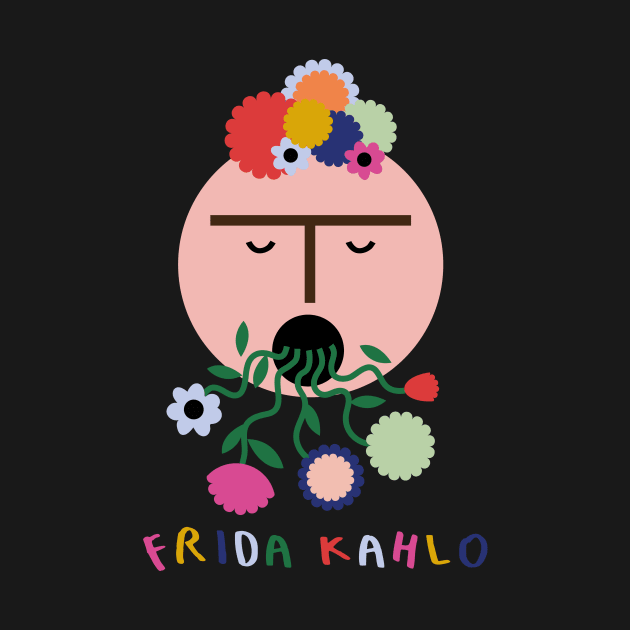 Frida Kahlo feminist mexican painter colorful summer flowers by sugarcloudlb-studio