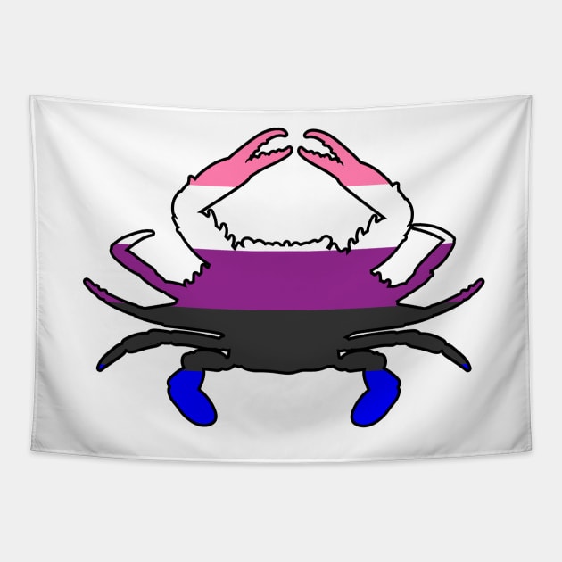 Blue Crab: Genderfluid Pride Tapestry by ziafrazier