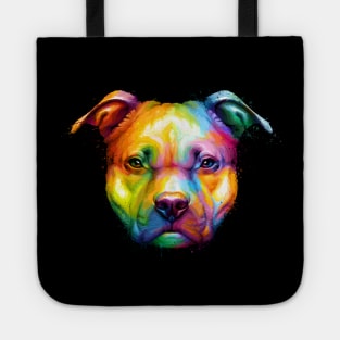 American Pit Bull Terrier Colorful Painting Tote