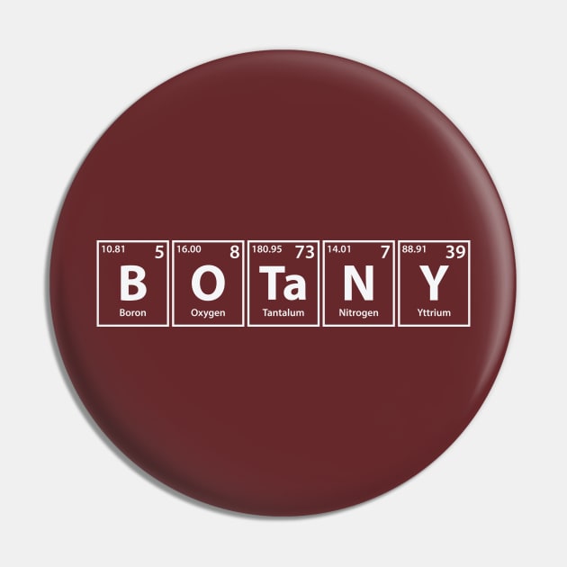 Botany (B-O-Ta-N-Y) Periodic Elements Spelling Pin by cerebrands