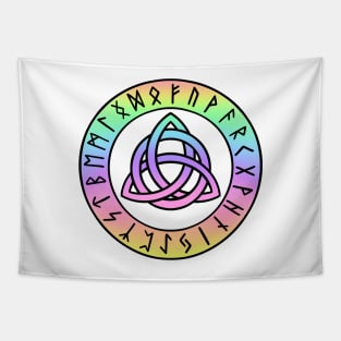 Celtic Knot symbol with Elder Futhark Runes Tapestry