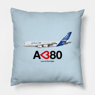 Airbus A380 - Love at First Flight Pillow