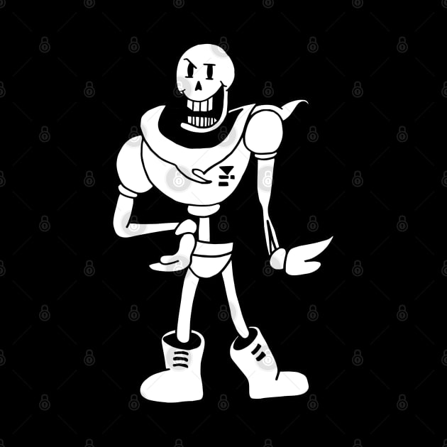 Papyrus Undertale Simple Black and White Design by Irla