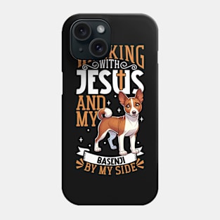 Jesus and dog - Basenji Phone Case