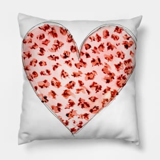 Pink leopard pattern heart Pillow