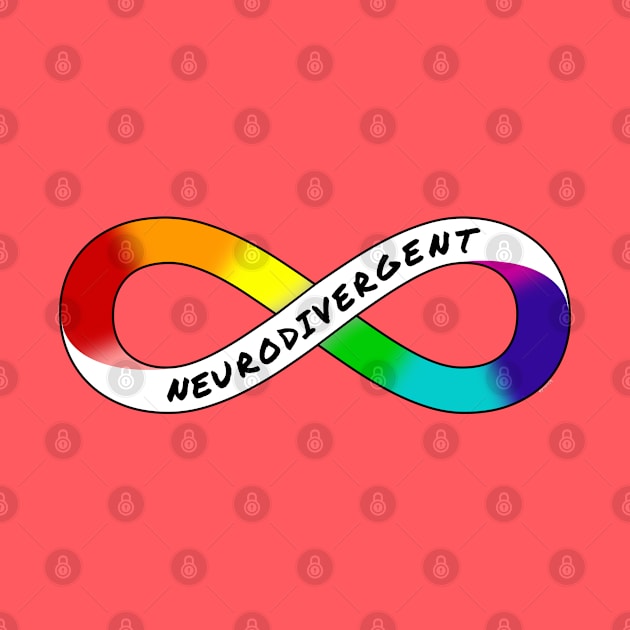 Neurodivergent - Rainbow Infinity Symbol for Neurodiversity Actually Autistic Pride Asperger's Autism ASD Acceptance & Support by bystander