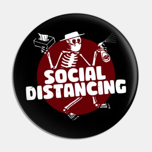 Social Distancing Skeleton Pin