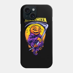 grim reaper pumpkins illustration Phone Case