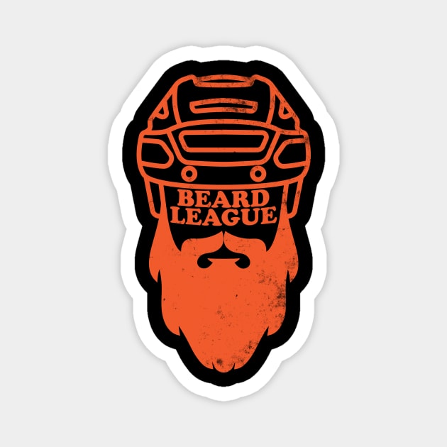 Beard League - Playoff Hockey (orange version) Magnet by toadyco