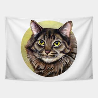 Cute Brown Tabby Cat Tapestry