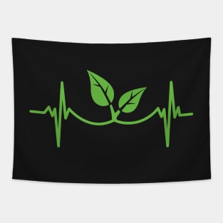 Heartbeat Plant Heartbeat, Pulse Green, Vegan, Frequency Wave Planet Tapestry