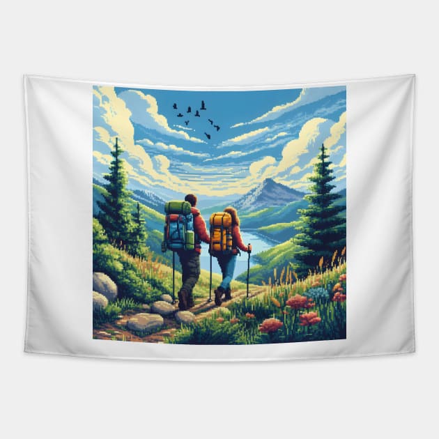 Couple Adventuring, Couple Traveling Tapestry by InF